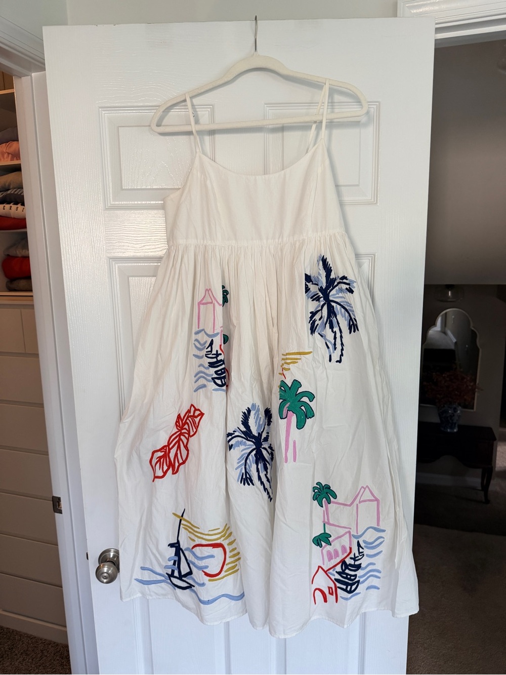 Corey Lynn Calter Embroidered Tropical Maxi Dress White Size M